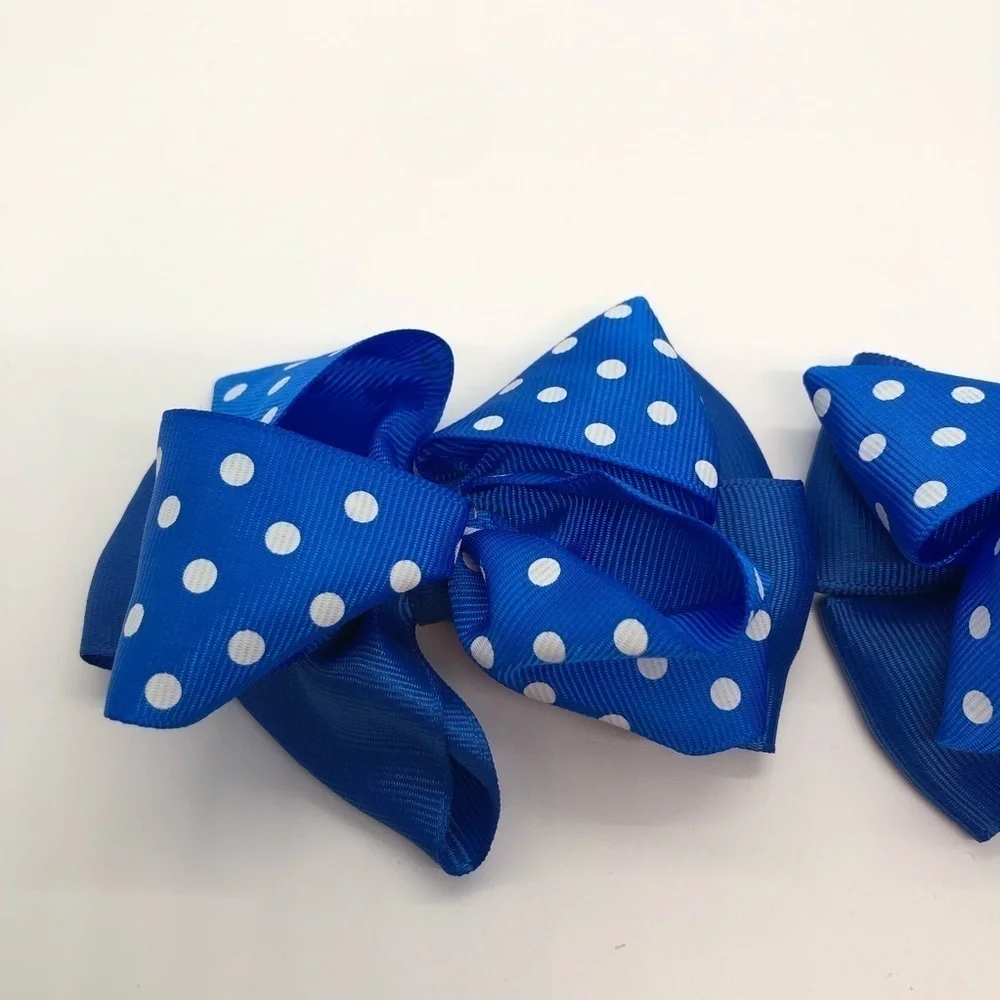 Joshelin Blue & White Polka Dot Bows Piggies Pigtails